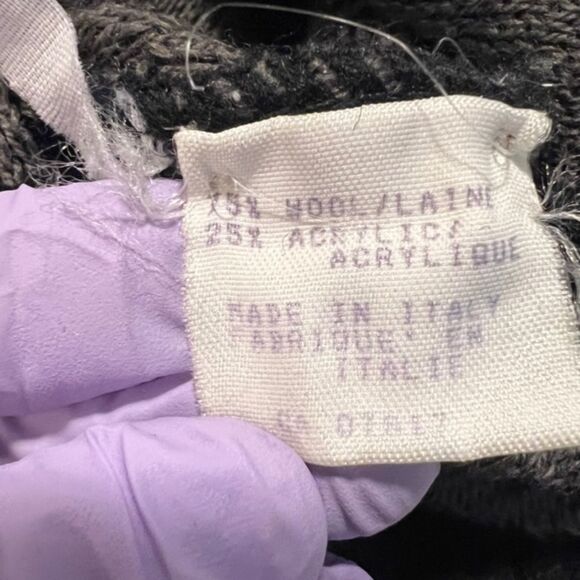 VTG Mondo di Marco Mens Black Gray Diamond Print Wool Blend Sweater Sz Medium - Picture 10 of 14